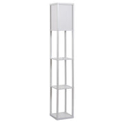Tavolino da salotto con lampada e scaffali ¨C zephmum ¨C bianco