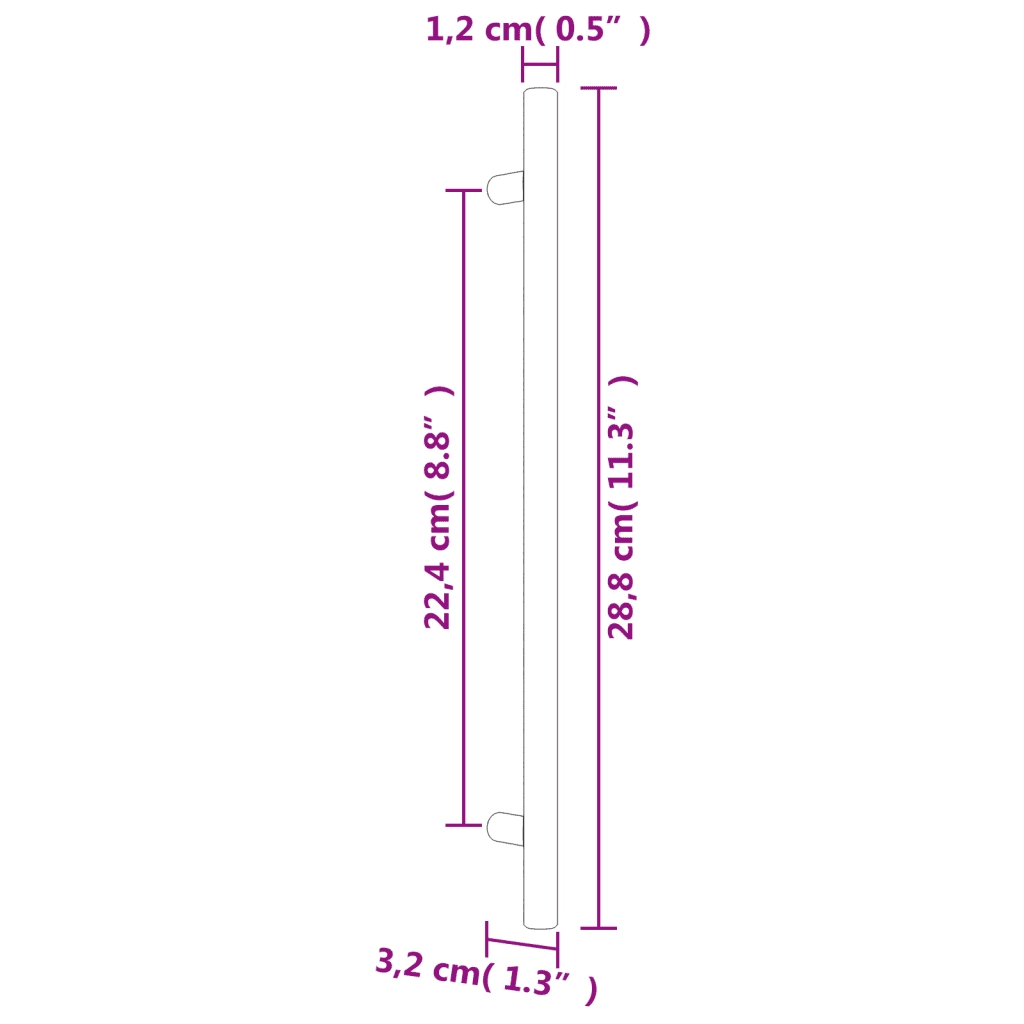 Maniglie per Mobili 10 pz Nere 224 mm in Acciaio Inox CFW6490292
