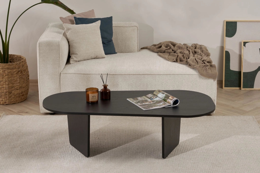 Tavolino da caffè in legno "Ovalis" - 130 x 65 x 40 cm - Legno nero