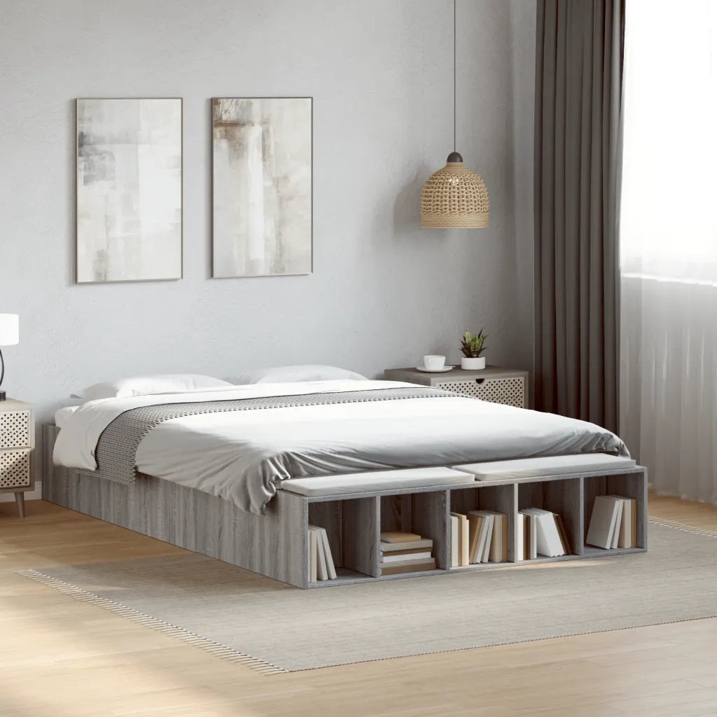 Giroletto-Struttura Letto Grigio Sonoma 120x190 cm in Legno Multistrato 223054