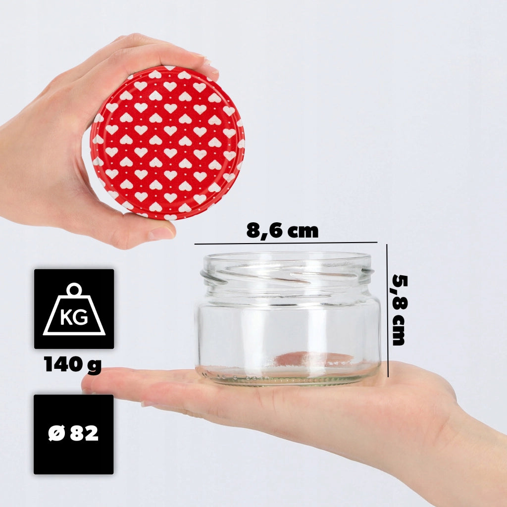 KADAX Sonka vasetti 330ml 50pz 82mm + coperchio "Cuori".
