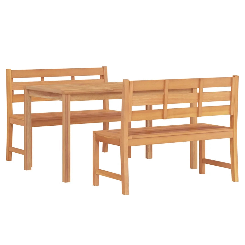 Set da Pranzo per Giardino 3 pz in Legno Massello di Teak 3157193