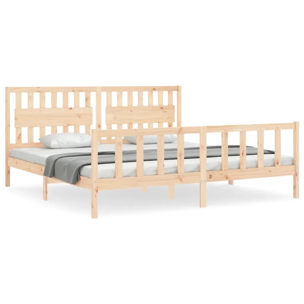 Giroletto senza Materasso-Struttura Letto 200x200 cm in Legno Massello di Pino 137314