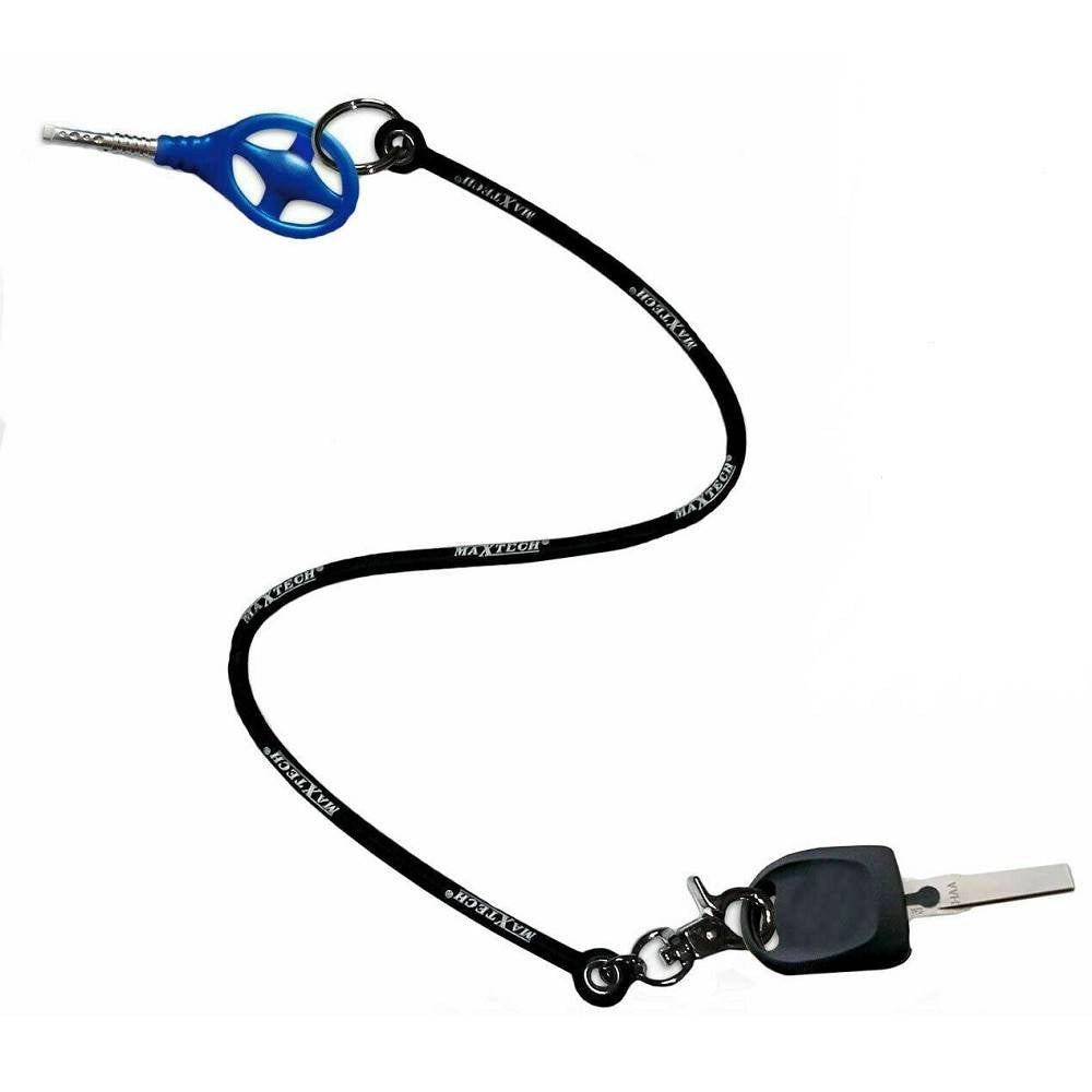 Trade Shop - Portachiavi Block Shaft Auto Corda Silicone Antifurto Bloccasterzo Fi-lb001 Nero -