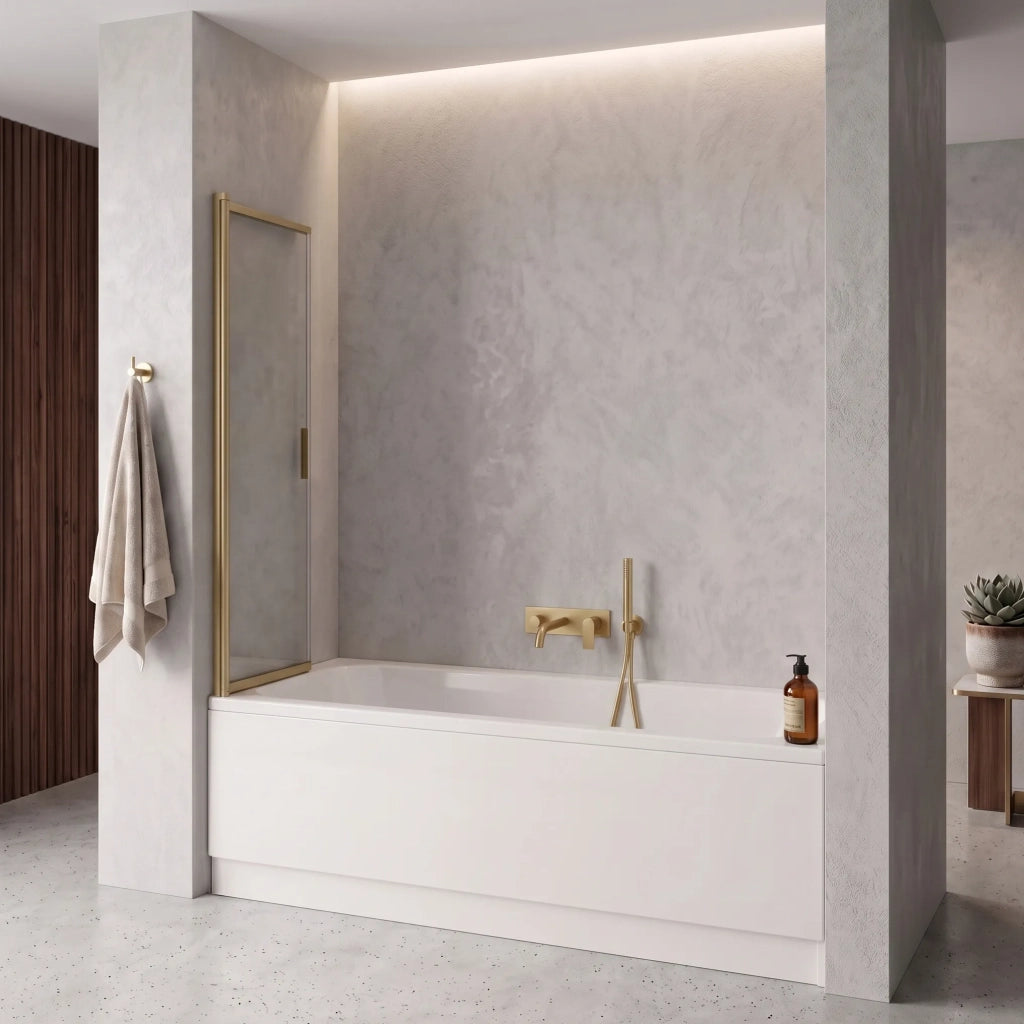 Paravento Vasca Scorrevole Rea Dario Brush Gold 80