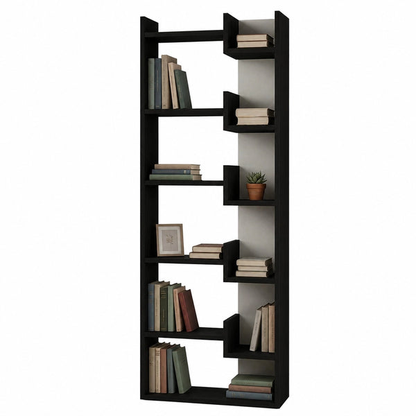 Libreria a 6 Ripiani Antracite Scaffalatura Verticale Moderna 60.5x22x162.5 cm