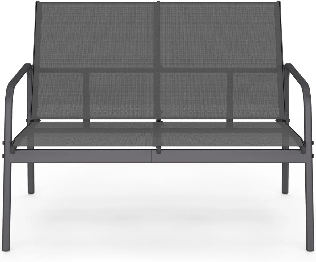 Set di mobili da Giardino TOLEDE Basso a 4 posti con Divano, poltrone e Tavolo Grigio Antracite