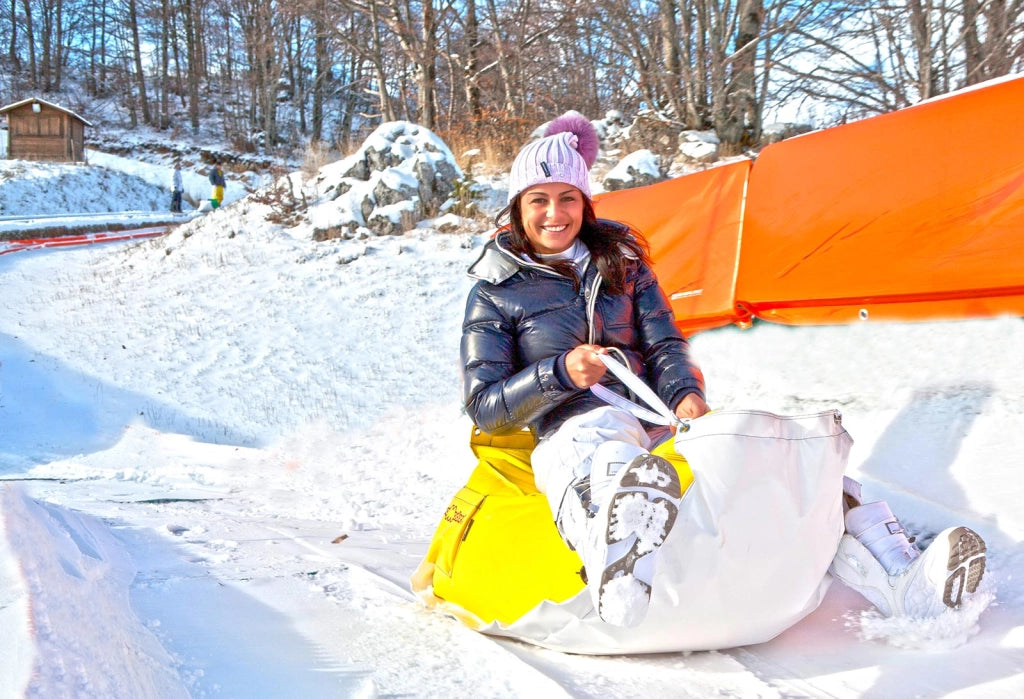 Cuscinone Slitta per Neve 160x110 cm in Acrilico Pomodone Scivolone Bianco