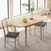 Tavolo Allungabile a Ribalta per 4-6 Persone in Legno di Pino, 140x70x75 cm, color Legno