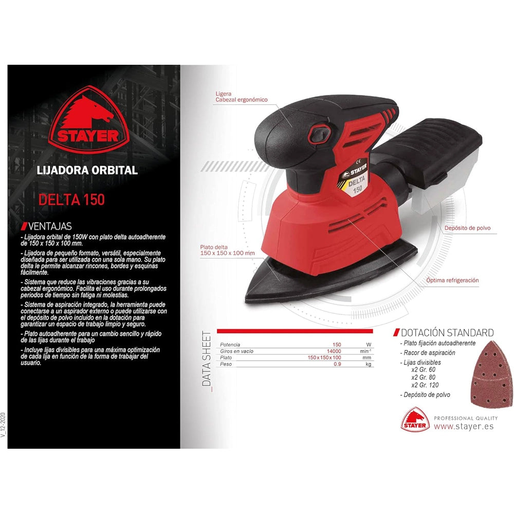 LEVIGATRICE ORBITALE 150W ELETTRICA VELOCITA' 14000 giri/min DELTA 150 STAYER