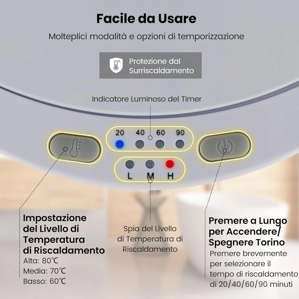 COSTWAY 23L Secchio Riscaldatore di Asciugamani, Secchiello con Portadischi Profumato, 3 Livelli di Riscaldamento, Timer e Spegnimento Automatico (Bianco)