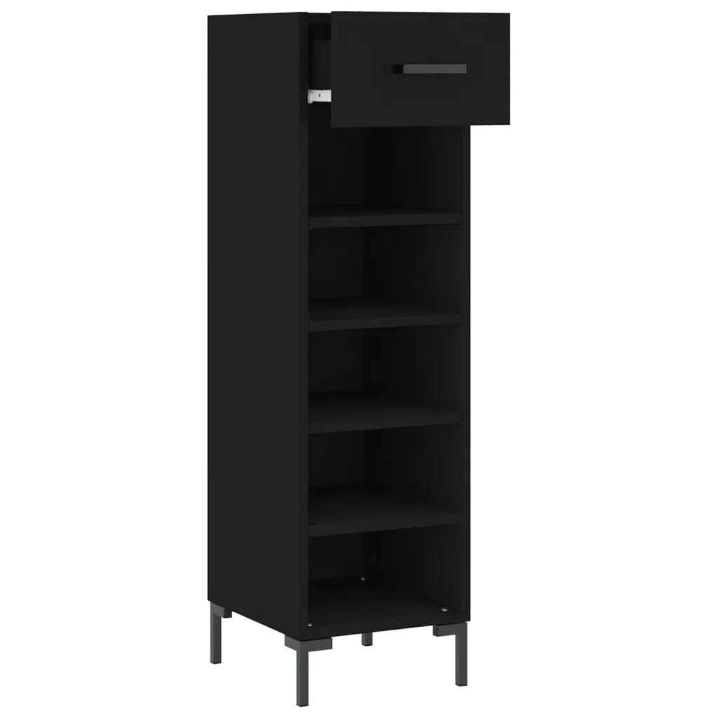 Scarpiera Nera 30x35x105 cm in Legno Multistrato