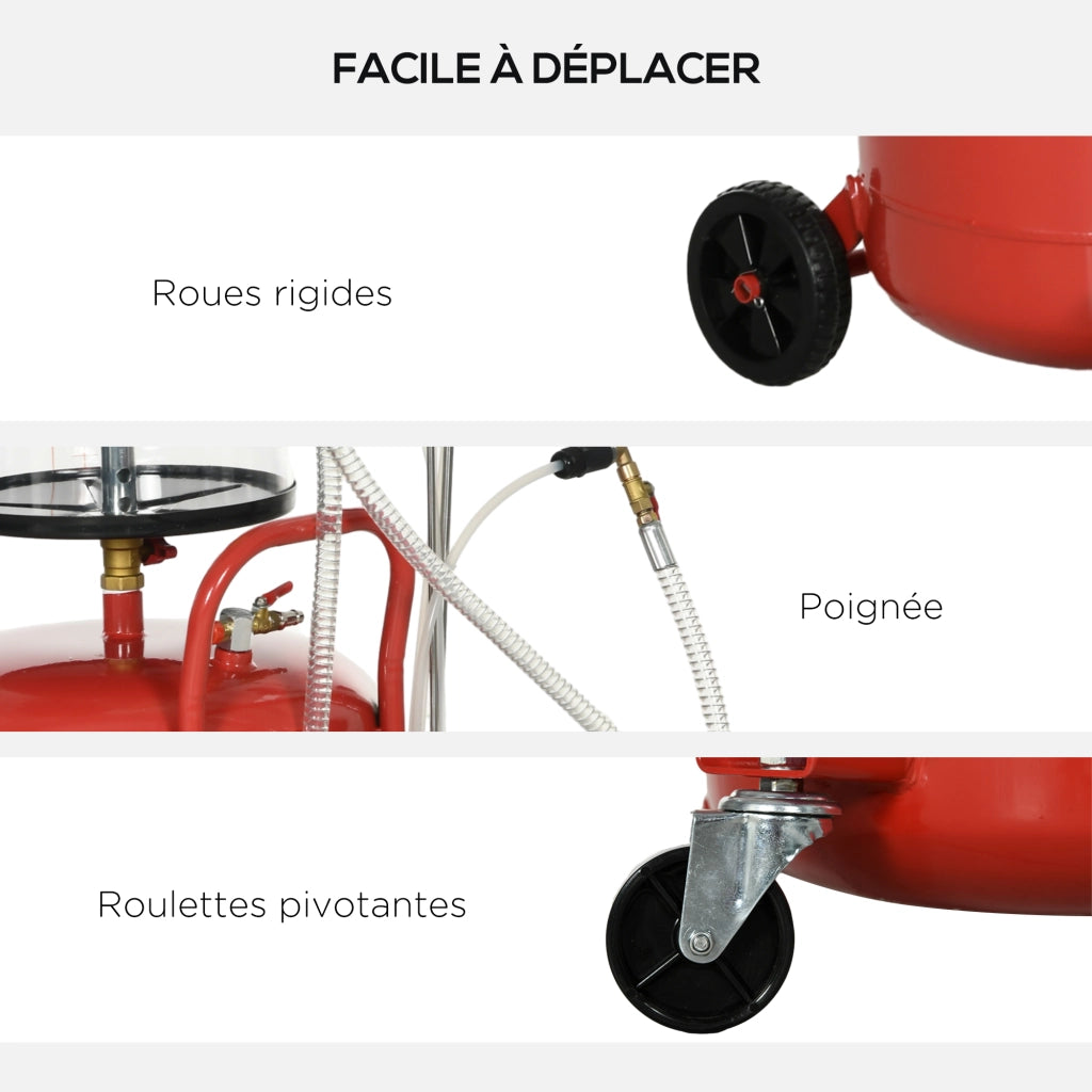 Recuperatore Olio Portatile 2 in 1 ¨C zephmum ¨C Regolabile in Altezza, Capacita' 80L