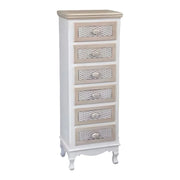 CHARM CASSETTIERA A 6 CASSETTI 40X30X112H CM COLORE BIANCO E CREMA