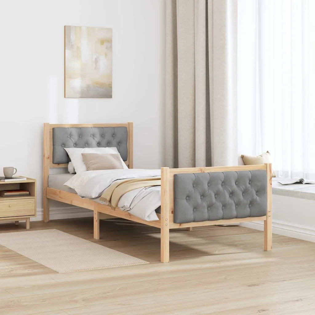 Struttura del letto Grigio chiaro 75 x 190 cm Pino massello