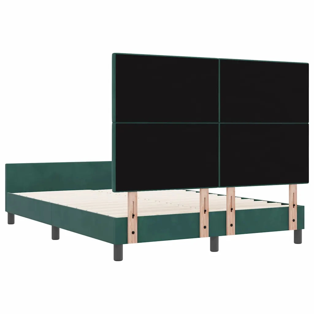 Letto a molle con testiera Verde Scuro 140 x 200 cm Velluto 3344948