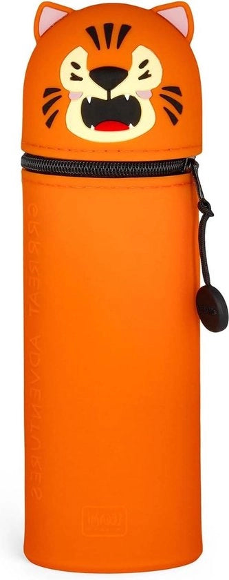 Etui in silicone morbido con chiusura a cerniera - disegno tigre - matite e pennarelli - 185 cm H astuccio per pennarelli