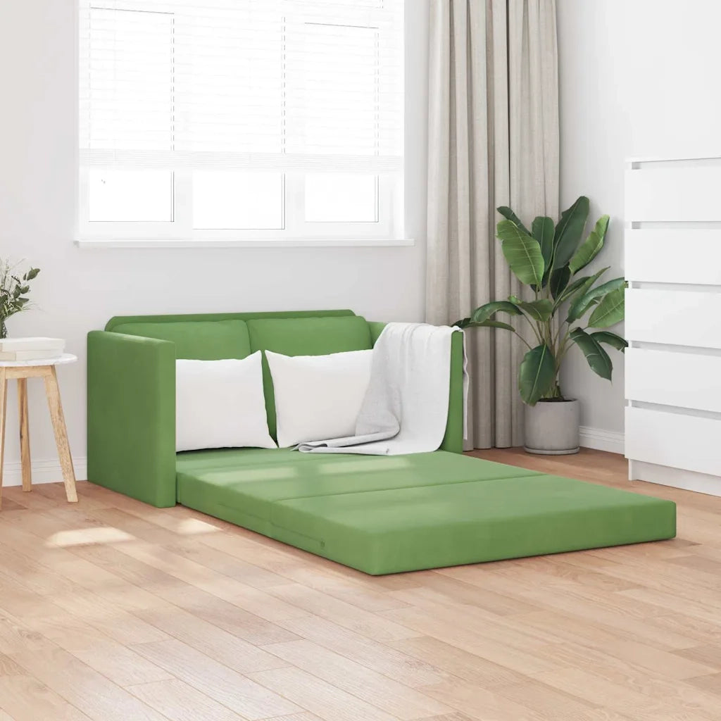 Divano letto-Sofa Letto-Daybed Verde chiaro 204 x 122 x 60 cm Velluto