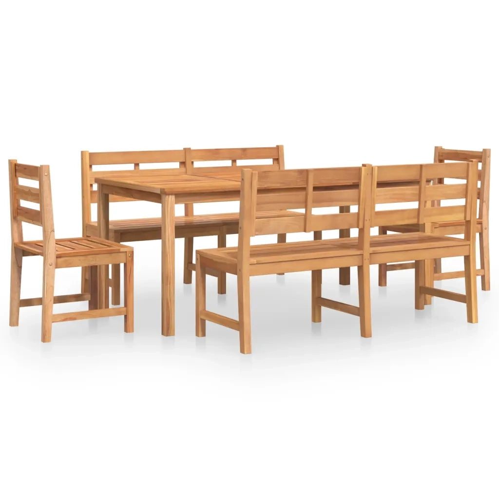 Set da Pranzo per Giardino 5 pz in Legno Massello di Teak 3157201