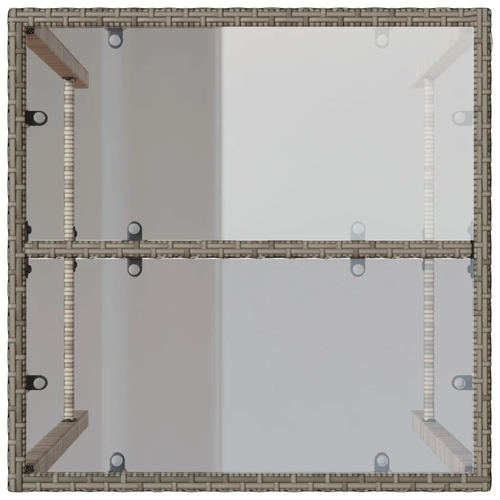 Tavolo da Bar da Esterno Grigio 70x70x110 cm in Polyrattan