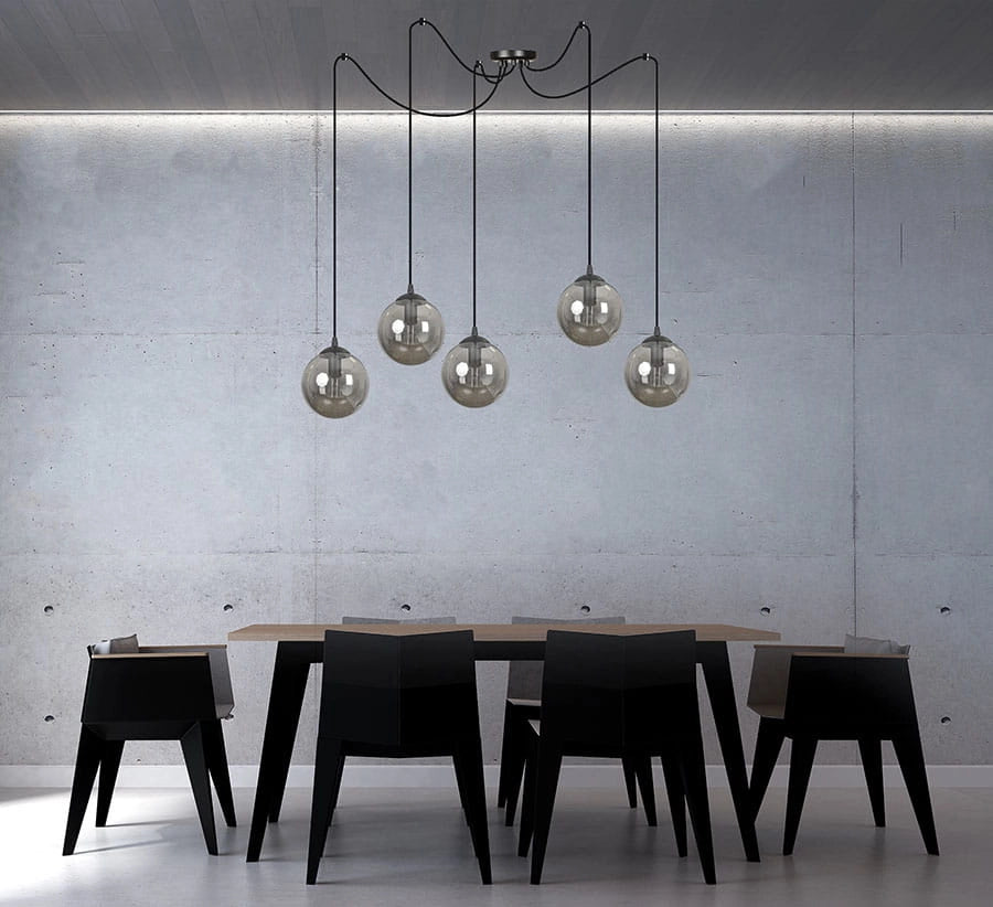 Lampadario Emibig GIGI 5, 5xE14 nero grafite dimmer