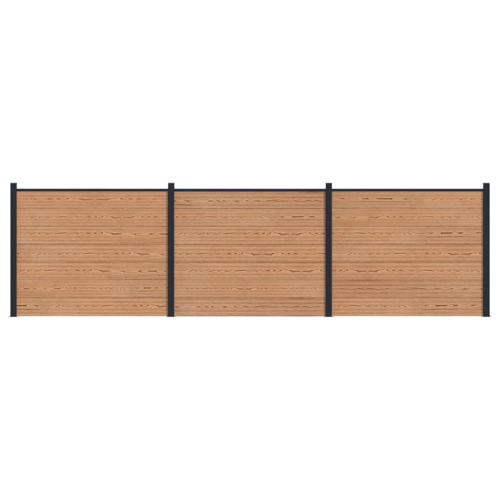 Pannello di Recinzione 3 pcs WPC e Alluminio Marrone 3429458