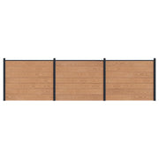 Pannello di Recinzione 3 pcs WPC e Alluminio Marrone 3429458