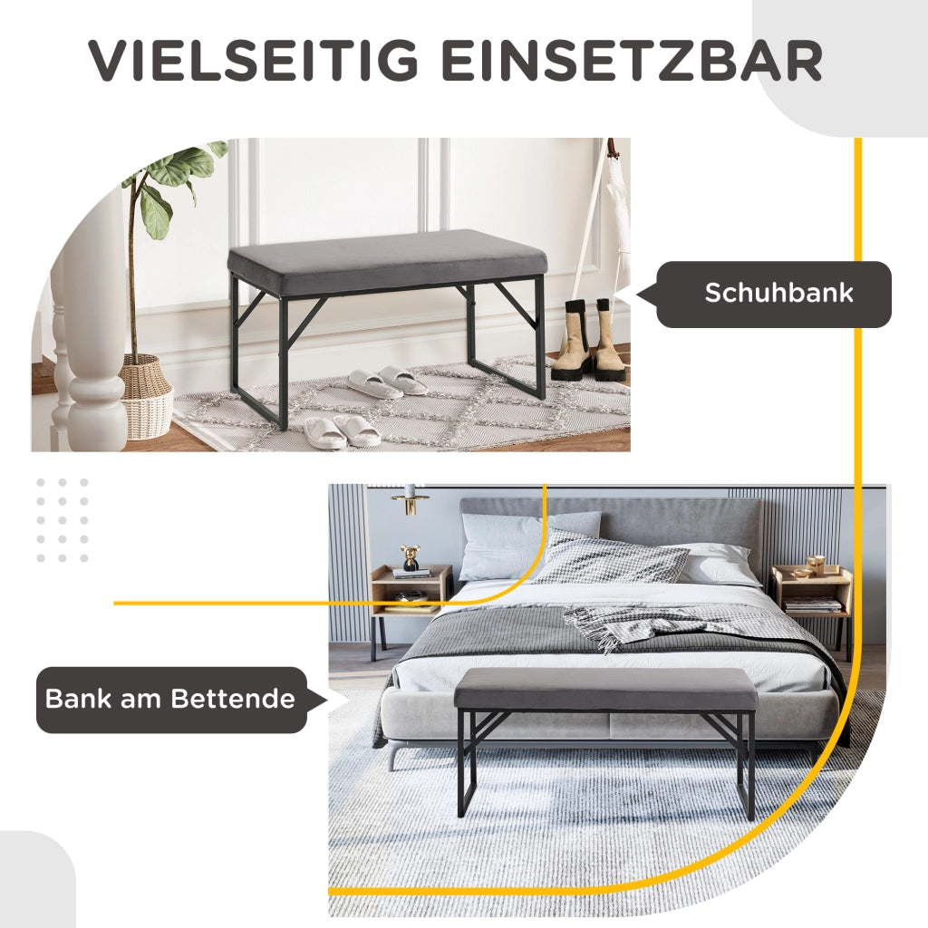 Panca imbottita con seduta ¨C zephmum ¨C Grigio scuro + Nero