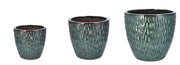 Set 3 Pezzi Caspo' Cachepot in Ceramica Color Verde 23 + 29,5 + 35 cm