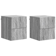 Mobiletto da notte a muro 2 pcs Sonoma grigio 34,5 x 33 x 40 cm