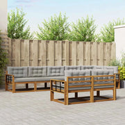 Set di divani da esterno 8 pcs Grigio Naturale e Chiaro 3367764