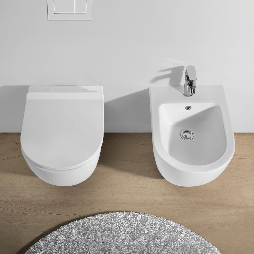 Wc sospeso rimless in ceramica bianco opaco Tokyo