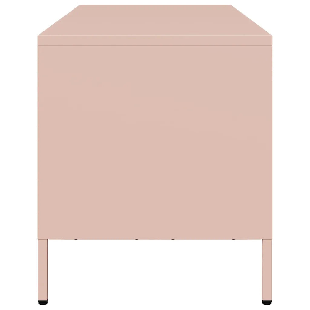 vidaXL Mobile TV Rosa 101,5x39x43,5 cm in Acciaio Laminato a Freddo
