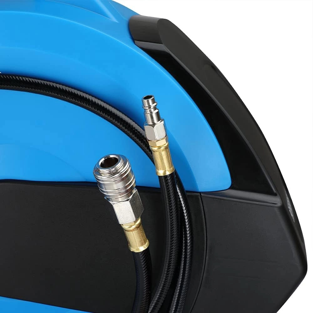 Avvolgitubo ad Aria Compressa Tubo 20m Attacco 1/4' Supporto a Parete Rotante 180° Bobina
