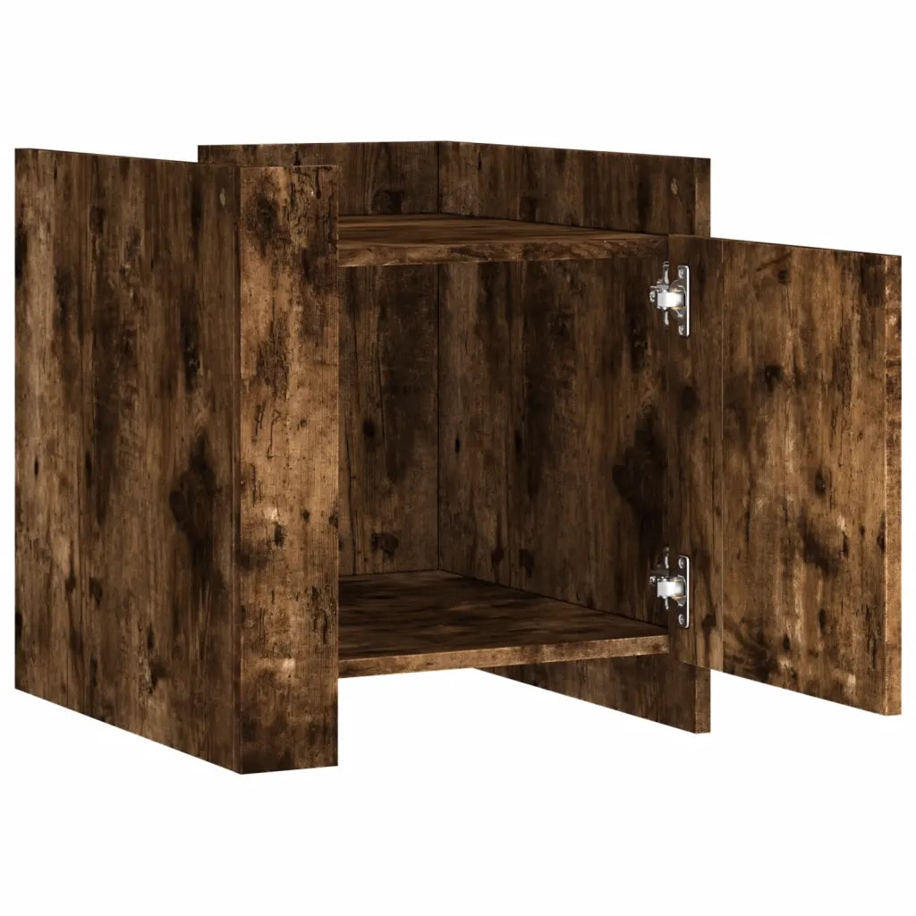 Comodino Rovere Fumo 45x50x50 cm in Truciolato 848301