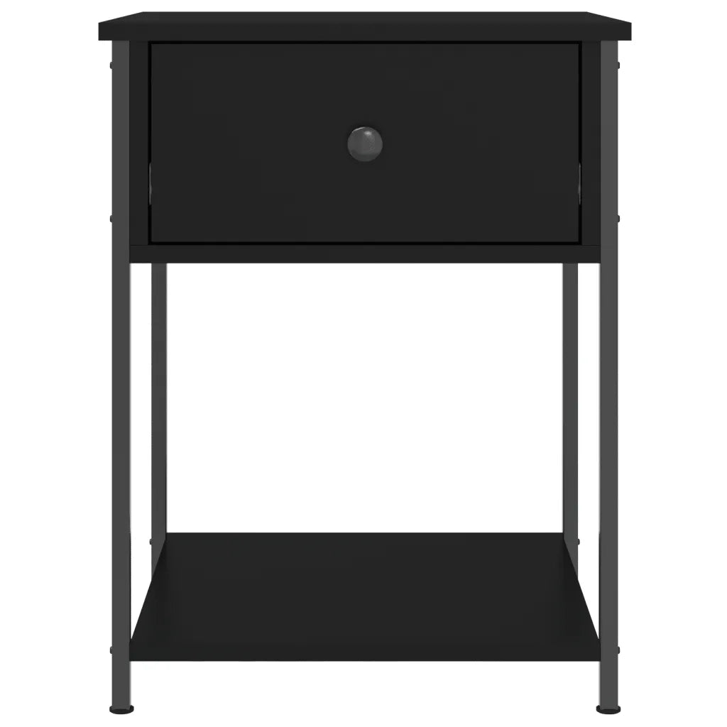 Set di 2 Comodini | Armadio da Notte | Mobiletto da notte Neri 44x45x58 cm in Legno Multistrato