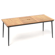 Tavolo da giardino 200 x 90 x 75 cm per 8 persone design rustico colore naturale legno di acacia e metallo 20_0013988