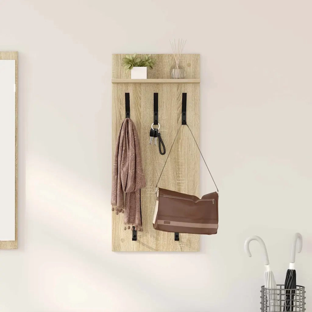 vidaXL Appendiabiti a muro rovere sonoma 90 x 40 x 10 cm