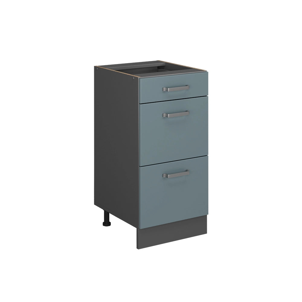 Vicco Mobiletto base per cucina Grigio-blu 40 cm con cassetti, senza piano di lavoro