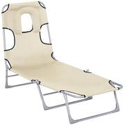 Tumbona reclinabile pieghevole da giardino ¨C zephmum ¨C 182x56x28 beige