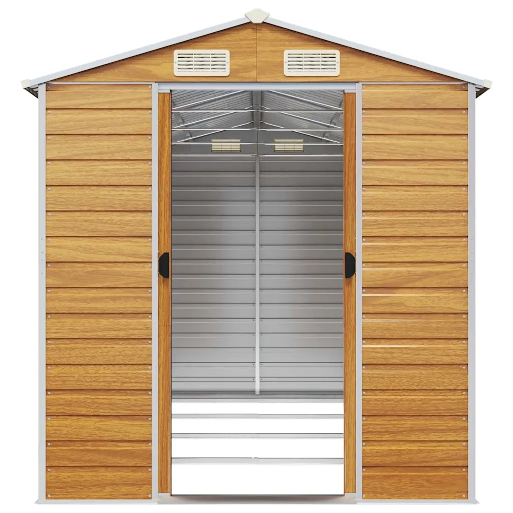 Capanno Giardino Marrone Chiaro 191x385x198cm Acciaio Zincato 3188278