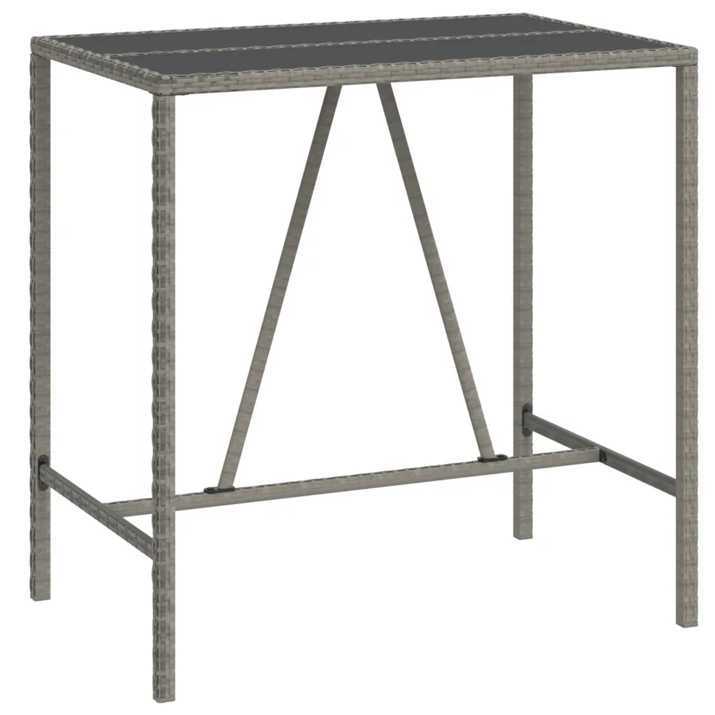 Set Bar da Giardino 5 pz con Cuscini in Polyrattan Grigio 3200659