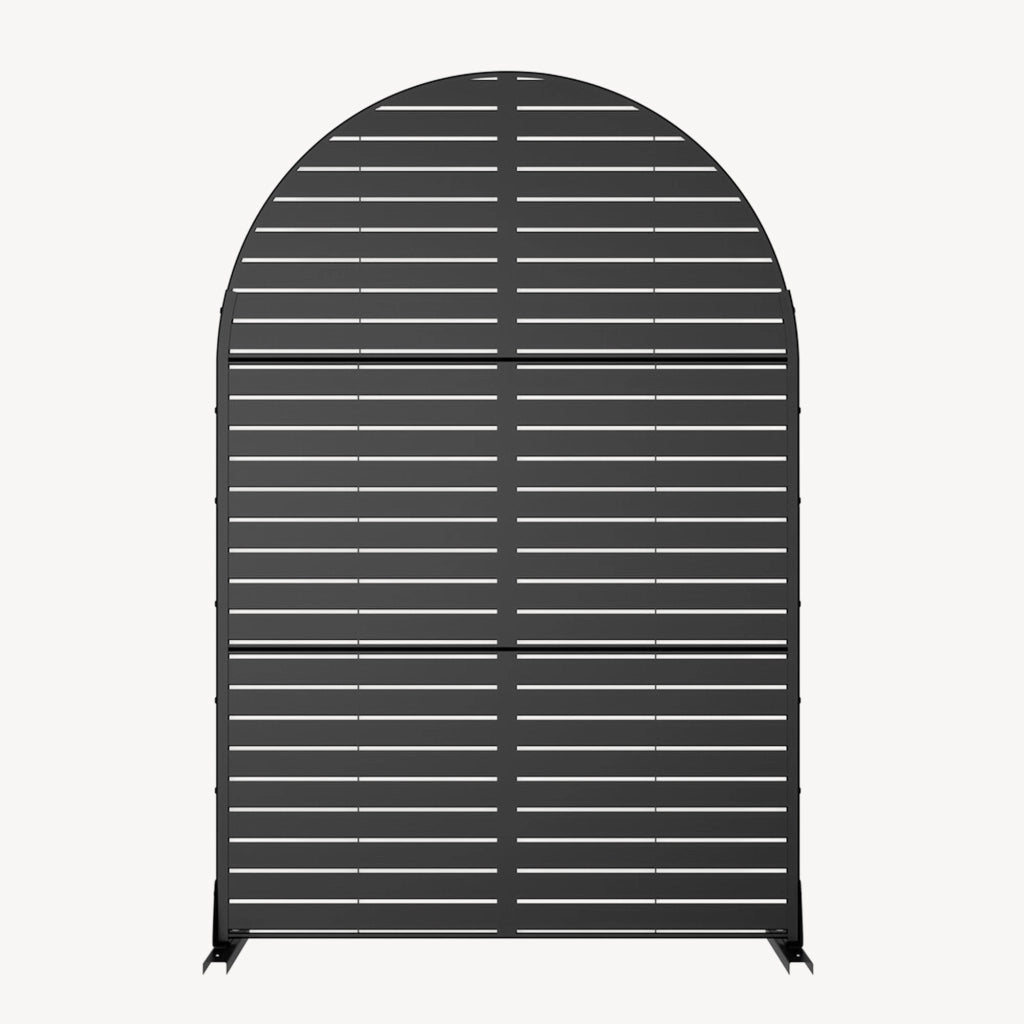 Pannello Divisorio Nodepp Paravento Arcuato in Acciaio 180 x 120 cm - Nero casa.pro