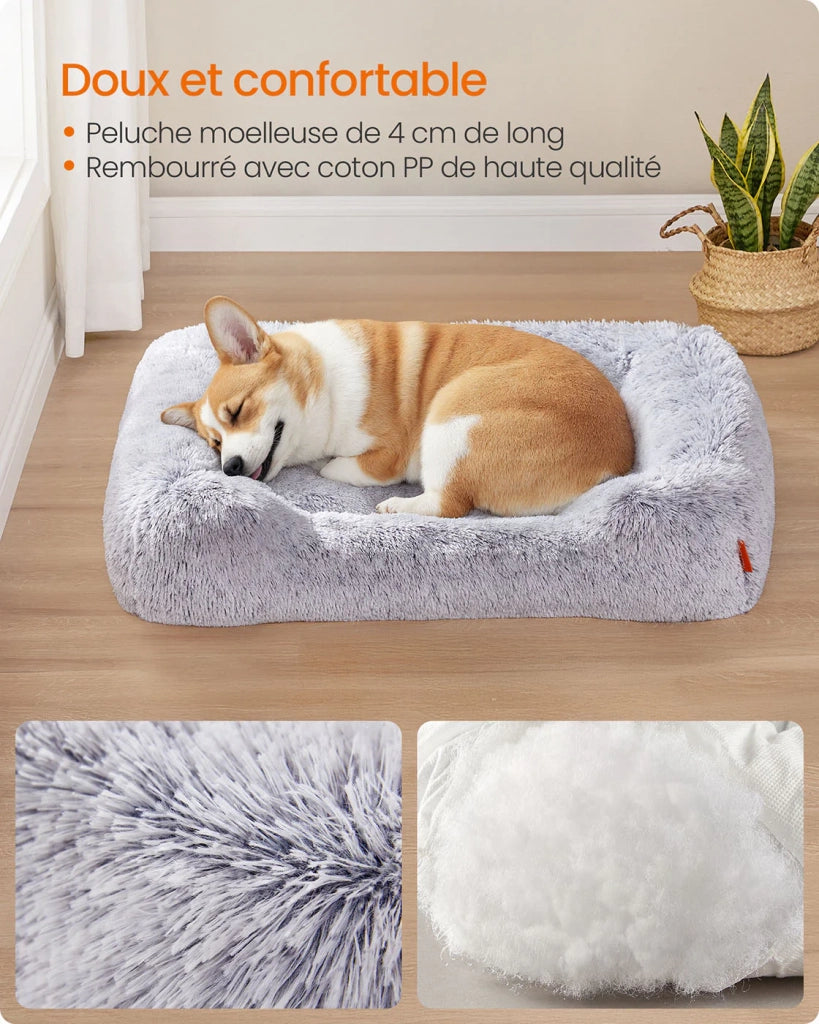 Cuccia per cani/cuccia per animali domestici 71 x 55 x 18 cm cuscino per divano morbido e imbottito con bordi rialzati rivestimento sfoderabile e lavabile antiscivolo grigio sfumato 12_0006820