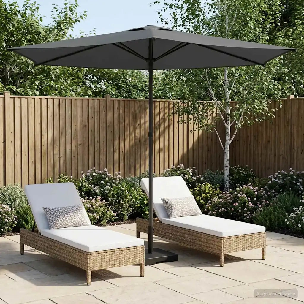 Ombrellone da giardino-Parasole da Giardino con Base 270 x 270 cm Poliestere 375302