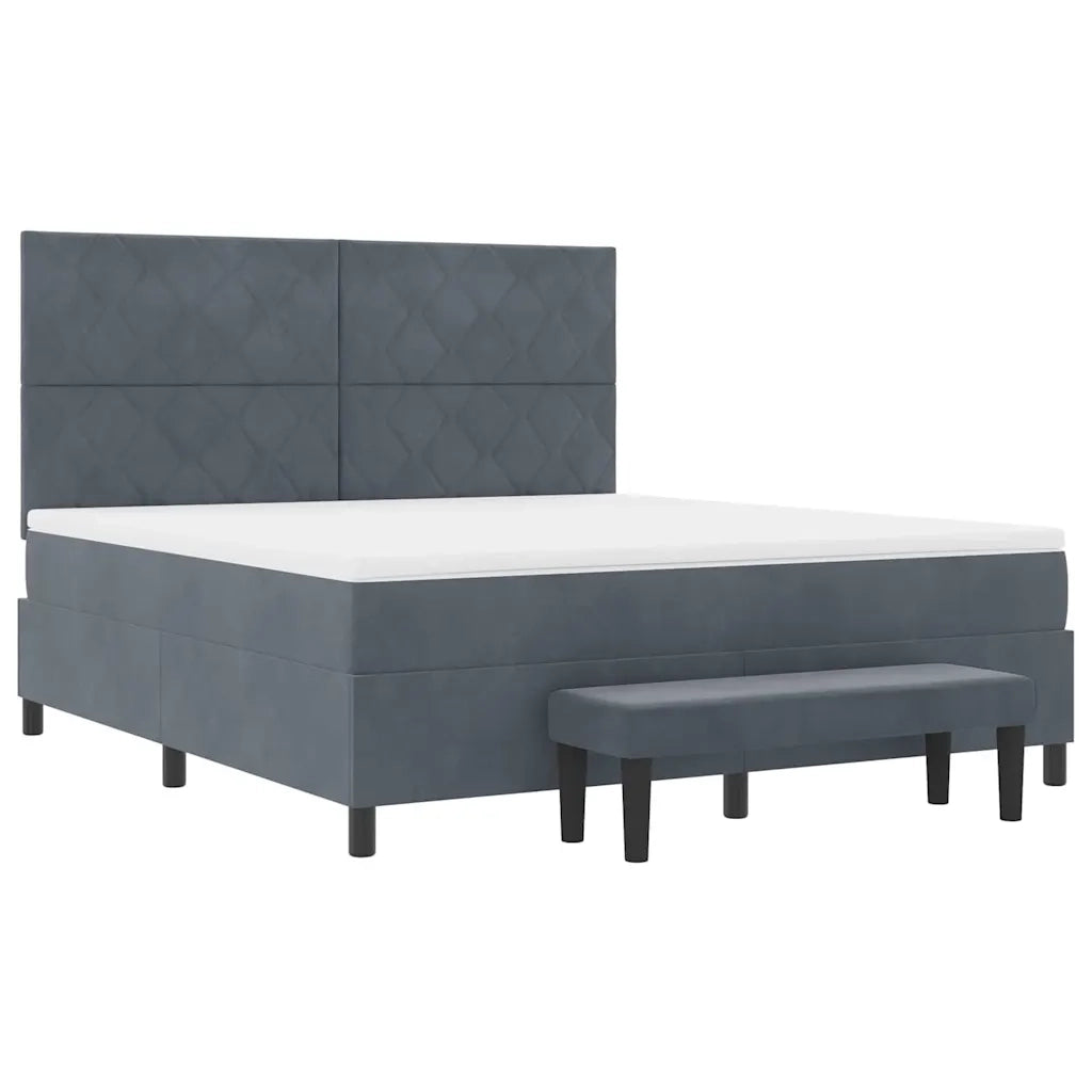 Letto a molle con materasso Grigio scuro 180 x 200 cm Velluto 3344595