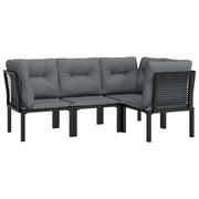 Set di mobili da giardino mobili da esterno set da 4 pezzi resina intrecciata nera e grigia 02_0016271
