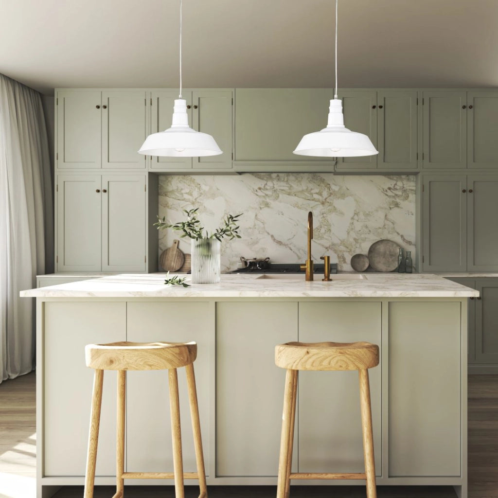 LAMPADARIO WILL E27 D.36CM BIANCO OPACO.