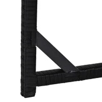 Set da Giardino in Rattan per 8 Persone 9 Pezzi Nero con Cuscini Sfoderabili Crema