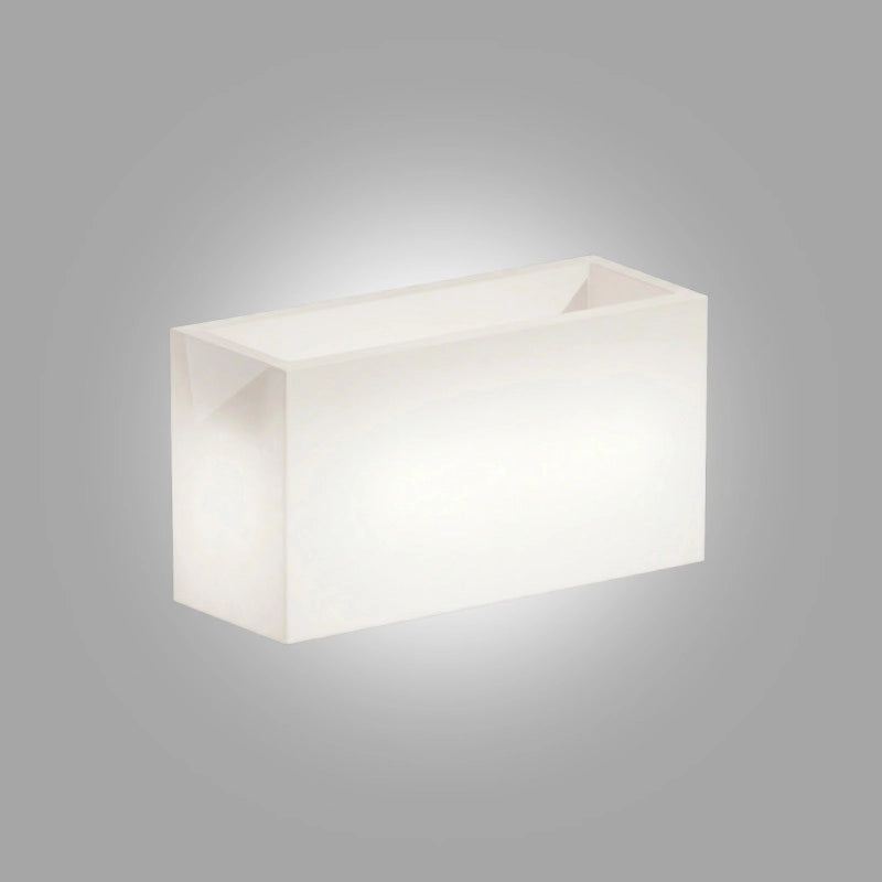 Vaso Fioriera luminosa moderna di design 80x35 H50 in polimero resistente con LED bianco per interno ed esterno - Made in Italy - Monacis